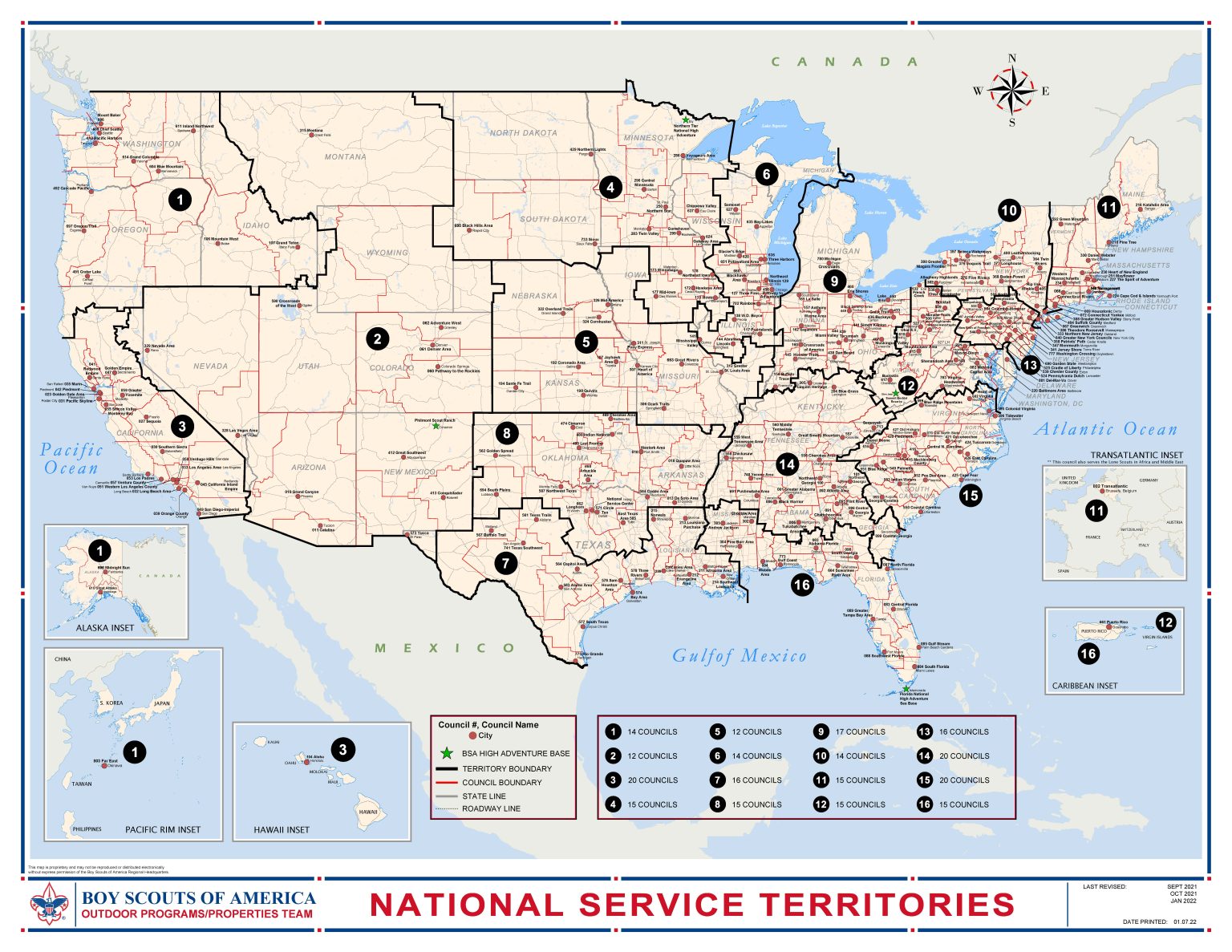 About Us BSA National Service Territory 10 NST10   BSA US National Service Territories Jan2022 1536x1187 